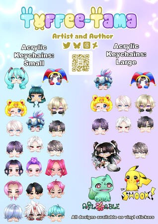 Keychains + Vinyl Stickers